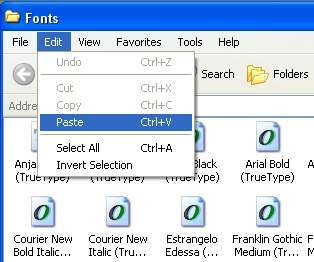 Paste font